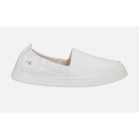 New AGL ATTILIO GIUSTI LEOMBRUNI white Slip On Made in Italy Leather Sneaker 8.5 - Picture 1 of 5